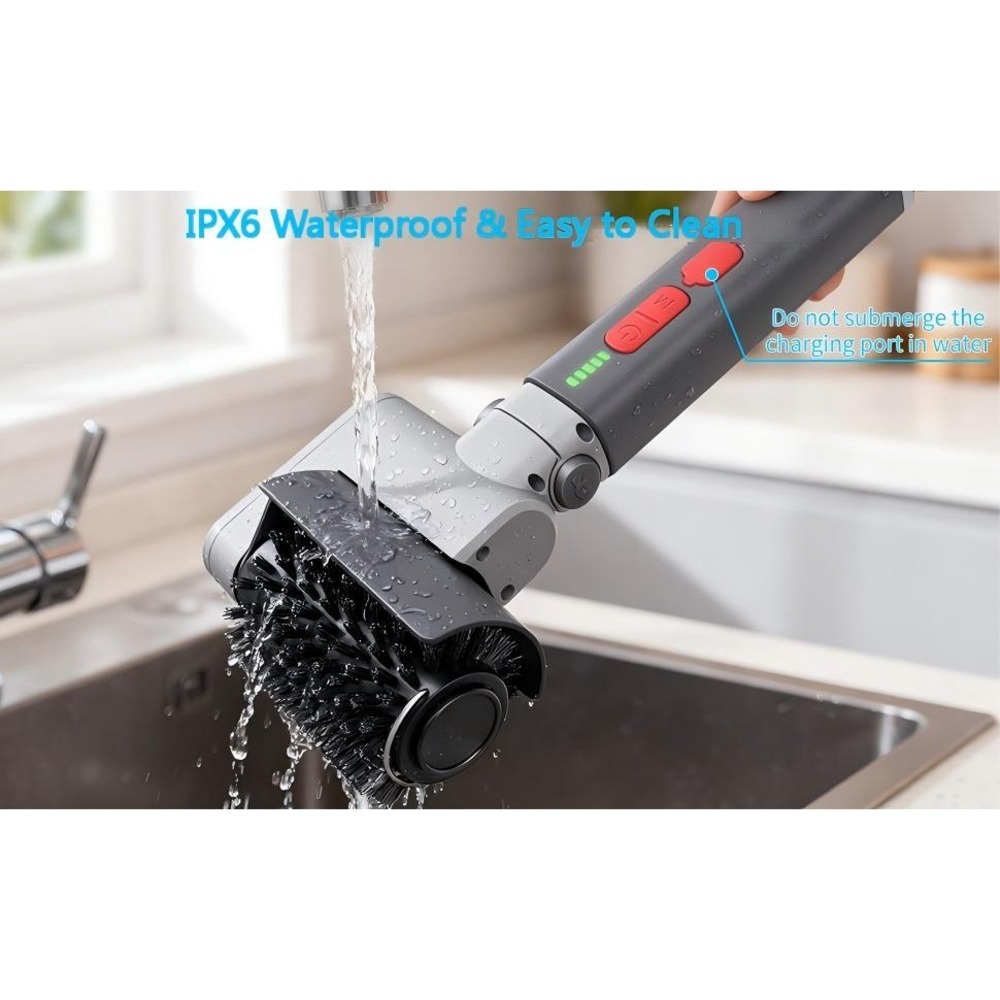 FLYSH Electric Grill Brush Home OS Grey Cordless Motorized Cleaner BBQ Tool - Picture 3 of 8
